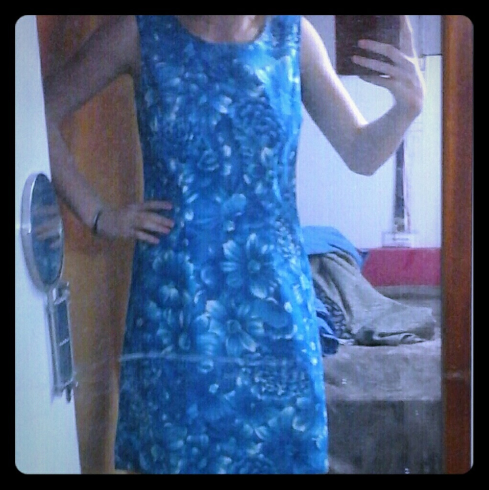 Blue floral dress